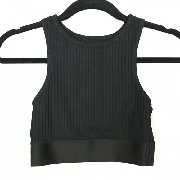 Blue Life Tops - Planet Blue Blue Life Black Ribbed Workout Top